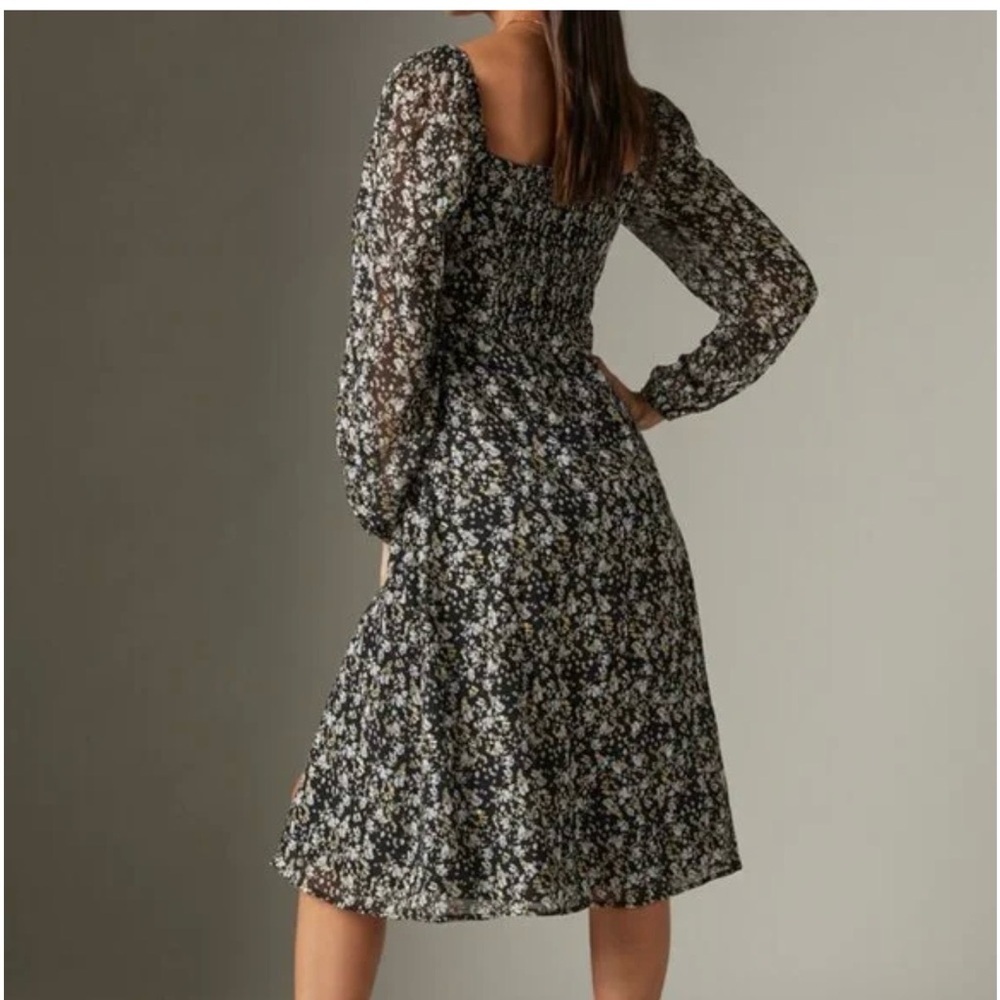 AUDREY PARKS + Francesca's Womens Black Floral Long Sleeve Dress SizeS - Picture 2 of 11